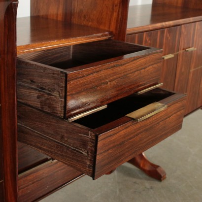 Sideboard La Permanente Mobili Cantù Rosewood Brass Glass 1960s