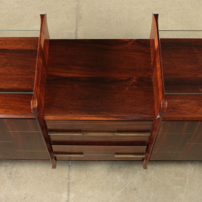 Sideboard La Permanente Mobili Cantù Rosewood Brass Glass 1960s