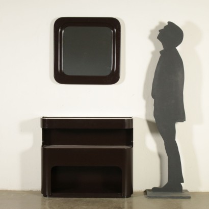 Console avec Miroir Bois laqué Italie Années 60-70