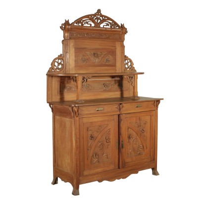 Art Nouveau Cupboard Cherry Italy Early 1900s