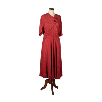 Vintage Summer Red Dress manufactured in Italy 1930s