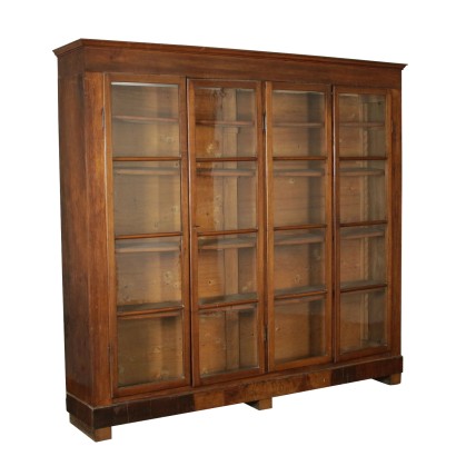 Walnut bookcase manufactured in Italy in early 19th Century