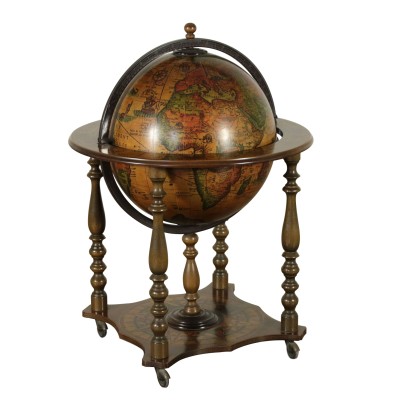 Globe Ouvrable Meuble de Bar Bois Hêtre Italie '900