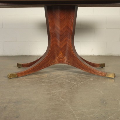 Vintage Table Rosewood Veneer and Marble Italy 1950s-1960s