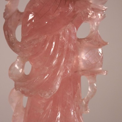 Deux Sculptures Quartz Rose Représentant Guanyin Chine '900