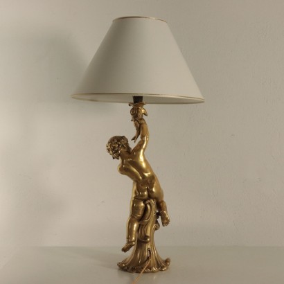 Lamp with Porcelain Sculpture by Benaccio Giorgio 20th CenturyLuigi