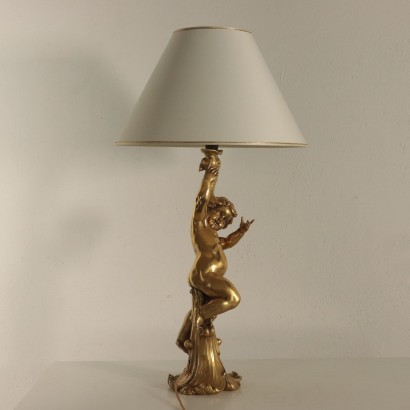 Lamp with Porcelain Sculpture by Benaccio Giorgio 20th CenturyLuigi