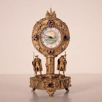 antiquariato, orologio, antiquariato orologio, orologio antico, orologio antico italiano, orologio di antiquariato, orologio neoclassico, orologio del 800, orologio a pendolo, orologio da parete,Orologio da tavolo in argento