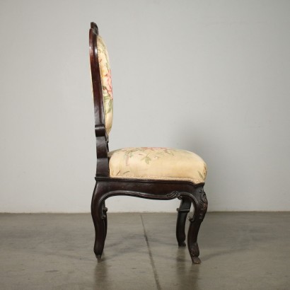 Inlayed Walnut Chair Italy 19th Century