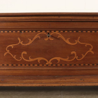 Banc Coffre Erable Noyer Marqueterie Italie '700