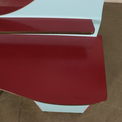 Coiffeuse du Coiffeur Bois Formica Métal Italie Années 60