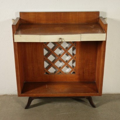 Vintage Console Table with Mirror Sessile Oak Veneer Italy 1940's