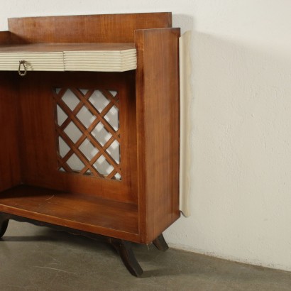 Vintage Console Table with Mirror Sessile Oak Veneer Italy 1940's