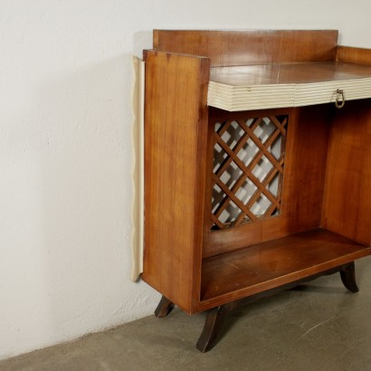 Vintage Console Table with Mirror Sessile Oak Veneer Italy 1940's