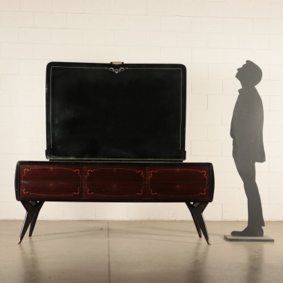 Chest of Drawers with Mirror Rosewood Veneer Glass Italy 1950s-1960s