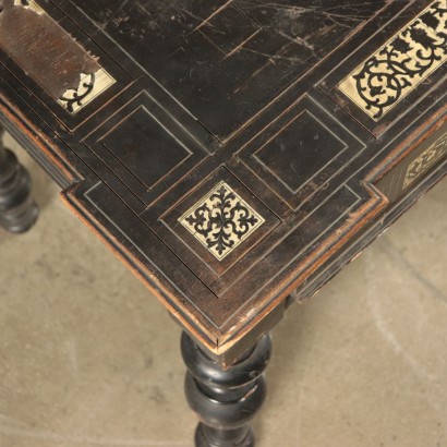 Petite Table-Bureau Bois d'Ebène Fabriqué en Italie Moitié '800