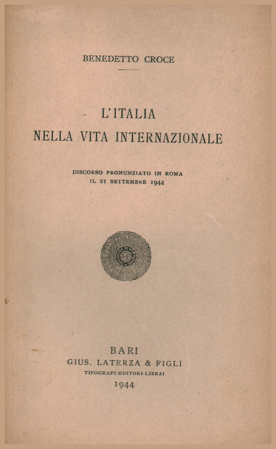 Italy in international life, s.a.