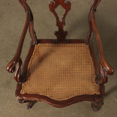 Paire de Fauteuils en Style Noyer Italie Moitié '900