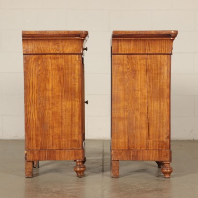 Pair of Bedside Tables Sessile Oak Italy 19th Century