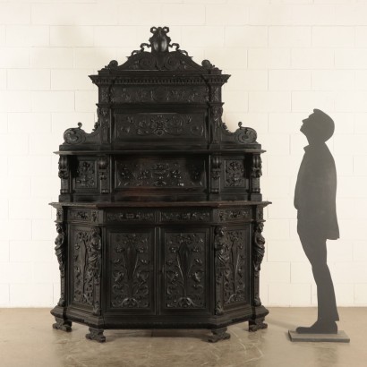 Sideboard Walnut Italy Early 1900s