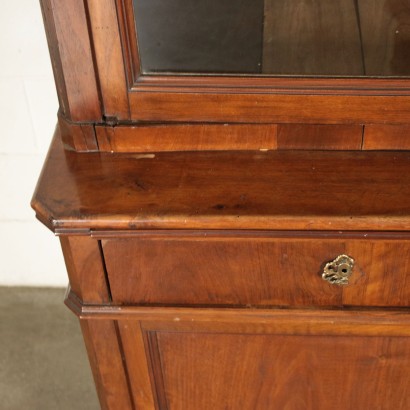 Bookcase Walnut Glass Italy Second Quarter 1800s