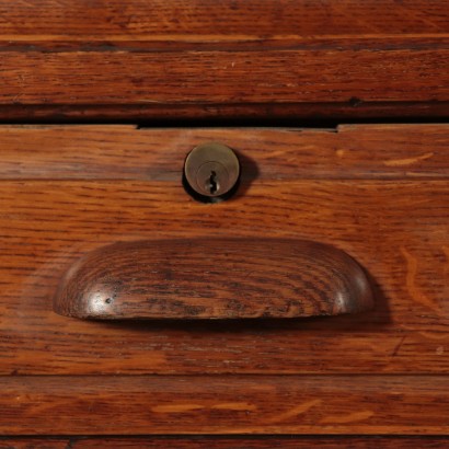 Sessile Oak Pedestal Desk Italy 1930's