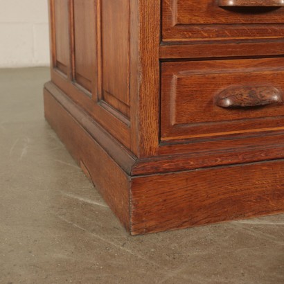 Sessile Oak Pedestal Desk Italy 1930's