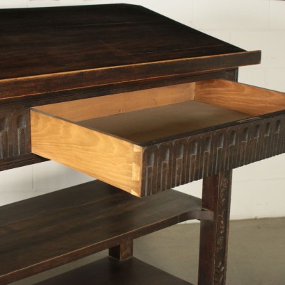 Console-Lectern Walnut Veneer Italy Early 1900s