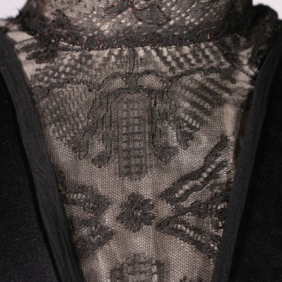 Vintage Dress Lace and Satin with Beads Second Half 19th Century