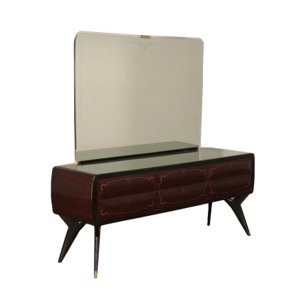 Chest of Drawers with Mirror Rosewood Veneer Glass Italy 1950s-1960s