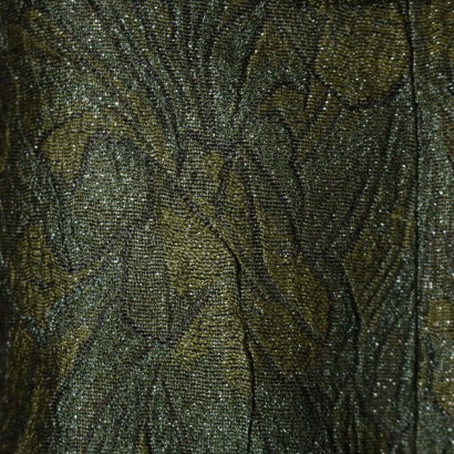 vintage, abbigliamento vintage, vintage milano, vintage online, abiti vintage milano, moda vintage, abito vintage, vintage anni 50, vintage anni 60, jacquard, abito da giorno,Abito Vintage Jacquard Verde Oro