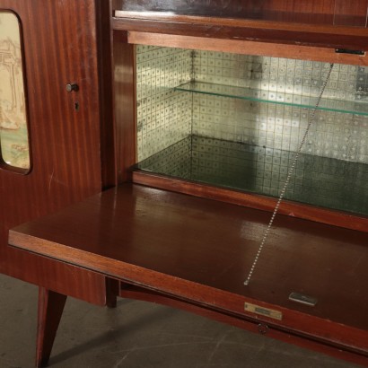 Vintage Mahogany Veneer Cupboard Italy 1950's