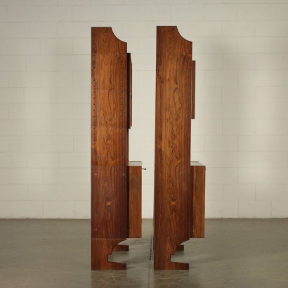 Pair of Bookcase Rosewood Veneer Vintage Italy 1960s