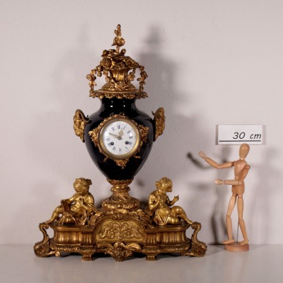 Table Clock Gilded Bronze France 19th Century