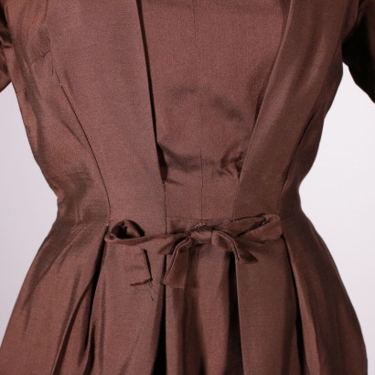 Robe de Cocktail Marron Lavinia Gambelli Florence Italie Années 60