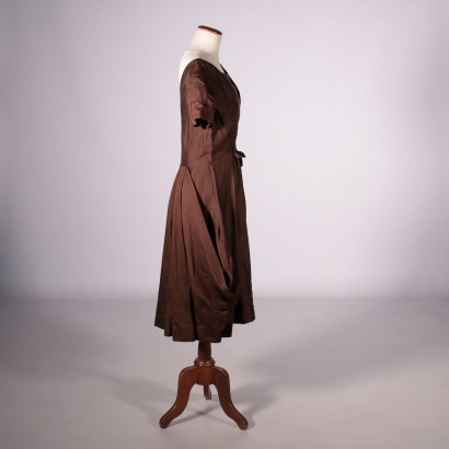 Robe de Cocktail Marron Lavinia Gambelli Florence Italie Années 60