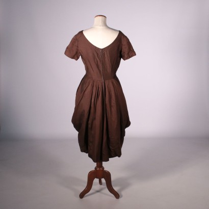 Robe de Cocktail Marron Lavinia Gambelli Florence Italie Années 60