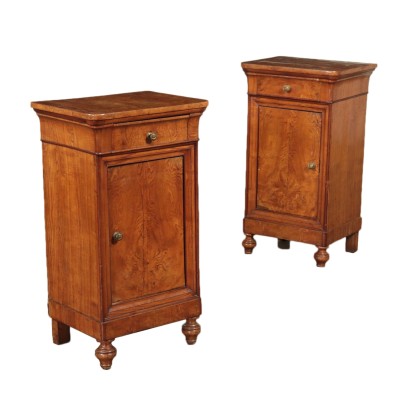 Pair of Bedside Tables Sessile Oak Italy 19th Century