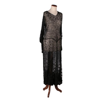 Robe Vintage Dentelle Noire Années 30