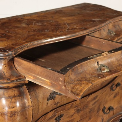 Walnut Chest with Mirror Italy 20th Century