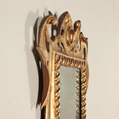 Petit Miroir Bois doré Italie Moitié '800