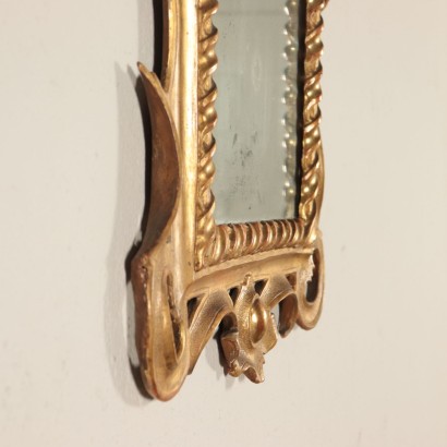 Petit Miroir Bois doré Italie Moitié '800