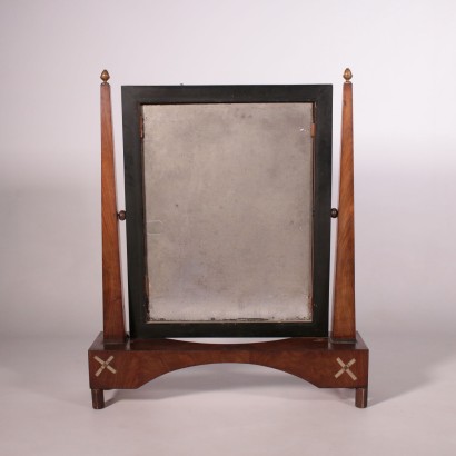 Small Walnut Cheval Mirror Empire Style Italy 19th Century