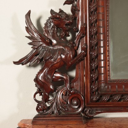 Mahogany Console With Mirror Italy 19th Century