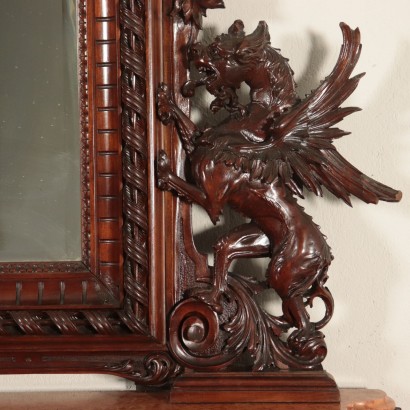 Mahogany Console With Mirror Italy 19th Century