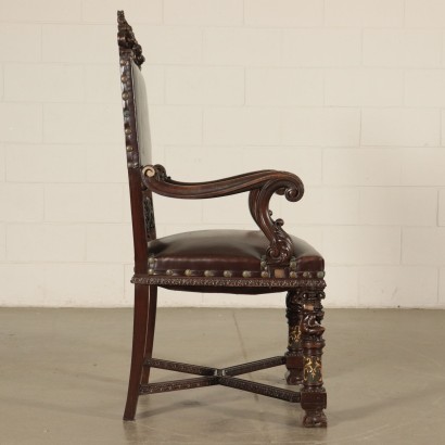 Walnut Throne Italy 19th Century