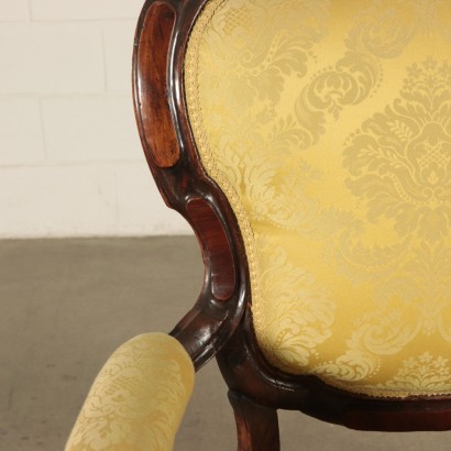 Pair of Walnut Armchairs Mid 19th Century