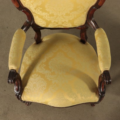 Pair of Walnut Armchairs Mid 19th Century