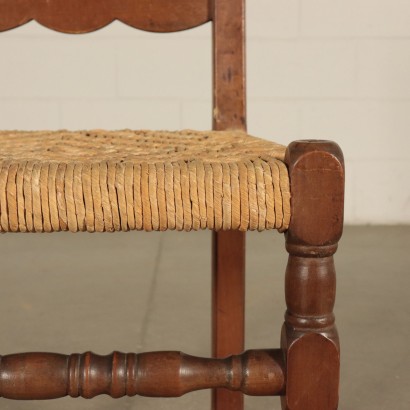 Group of Six Walnut Chairs Italy 20th Century