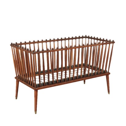 Vintage Beech Crib Italy 1950's